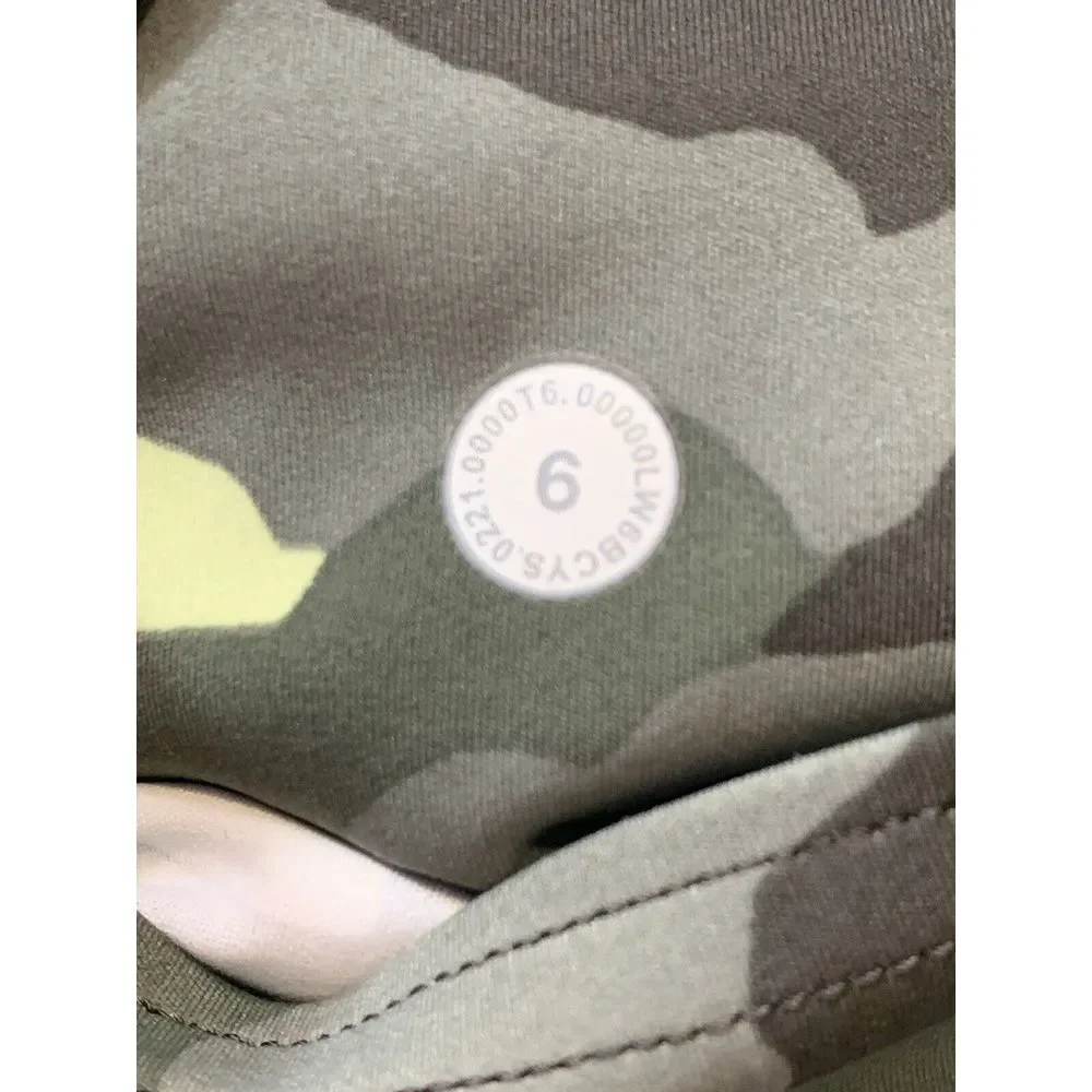 Lululemon Fast Free High Rise Crop Heritage 365 Camo Crispin Green Size 6 Nulux - Picture 7 of 8
